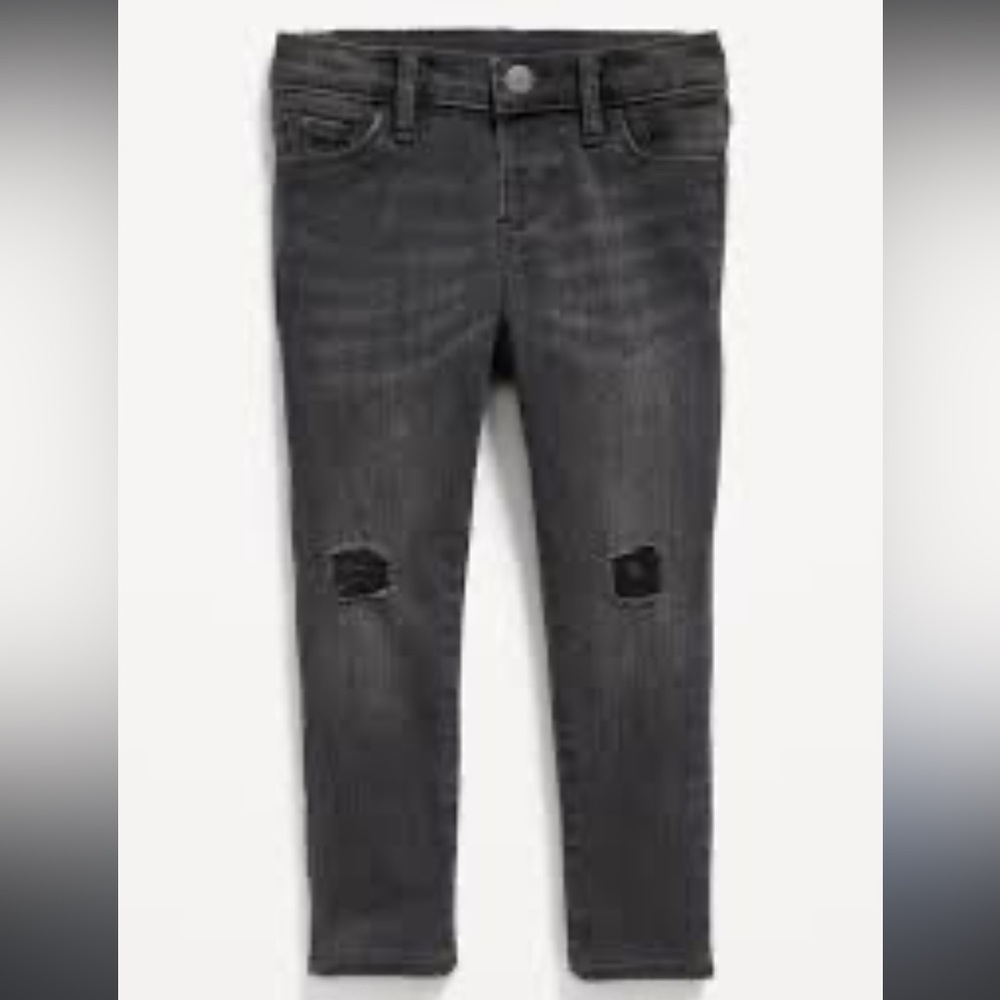 Baby Girls Infant Toddler Rockstar Skinny Jeans Black Distressed Old Navy Holes